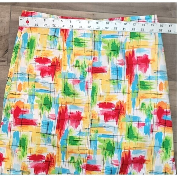 Talbot's Watercolor Stretch Colorful Pencil Skirt Size 10 - Picture 7 of 9
